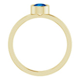 14K Yellow 5 mm Natural Blue Sapphire Ring
